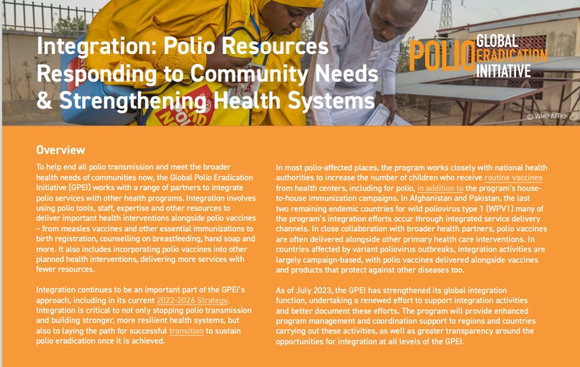 Global Polio Eradication Initiative (GPEI) Integration Fact Sheet ...